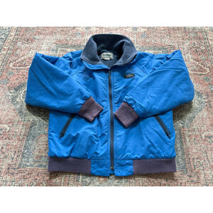 LL Bean Warm Up Jacket VTG Blue Polar Plus Fleece Lined Bomber Women’s Medium